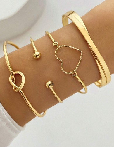 Bracelet jonc fin cœur - fin,