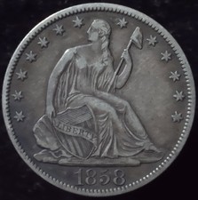1858 O Seated Liberty Half Ch