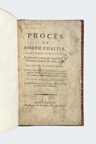 Procès joseph chalier - procès, de