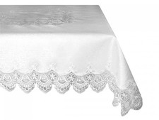 Nappe ronde en guipure blanche