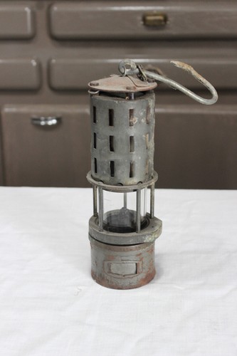 Lampe mineur métal verre - lampe,