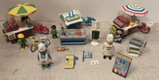 Lot Playmobil complet 2 vendeur hot-dogs 3848 - 5 personnages 3 tricycle glacier