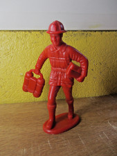 1/18 10cm FIGURINE POMPIER AMERICAIN EN PLASTIQUE BOUTEILLE OXYGENE