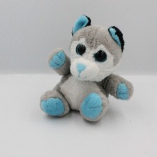 Doudou chat gris blanc bleu