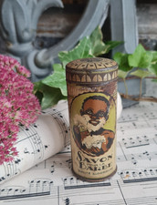 ANCIENNE BOITE PUBLICITAIRE EN TOLE SAVON POUR BARBE NOIR AMERICAIN 1920