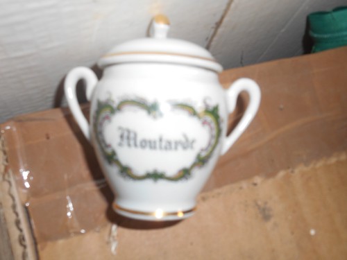Moutardier porcelaine ancien - moutardier,
