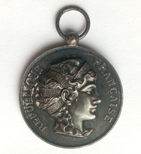 Ancienne  Médaille En Argent Massif : Comice Agricole 1892.