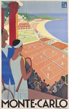 Affiche ancienne Tennis Monte
