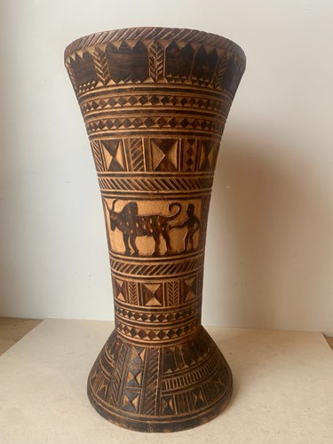 Ancien vase africain bois - vase, en