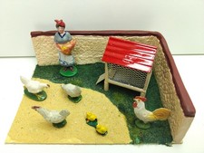Diorama - La Ferme Quiralu - Poules avec fermière et poulailler