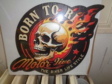 PLAQUE TOLE METAL TETE DE MORT
