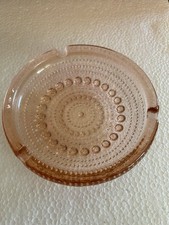 Ancien CENDRIER en verre rose VINTAGE
