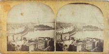 STEREO Ville À Identifier, Photo P61L8 Vintage Albumine Abimée ca 1865 