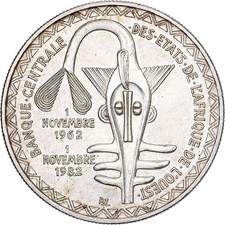 [#1166937] West African States, 5000 Francs, 1982, Silber, VZ, KM:11