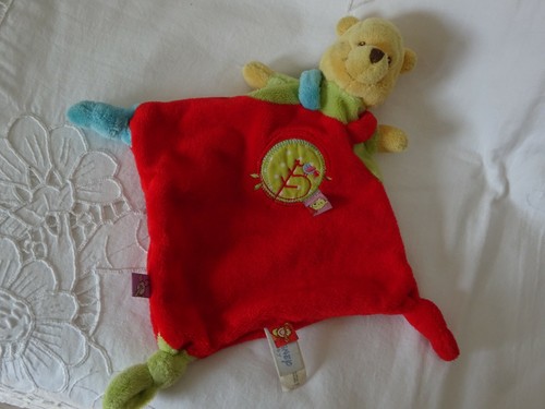 Doudou carre ours winnie 24 - winnie,