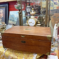 grande boite coffret  epoque XIXe chene francais et laiton coffre