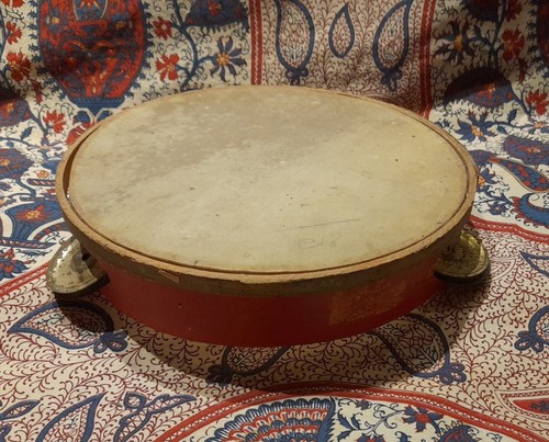 Tambourin ancien bois et - tambourin, en