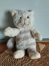 Peluche doudou chat écru gris