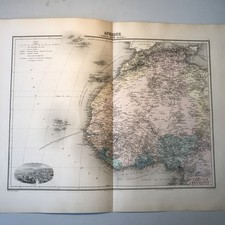 CARTE Afrique Nord Ouest 1898 - Atlas Martineau - Couleurs - 41cm/64cm
