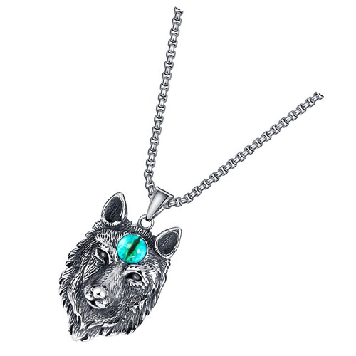 Collier tête loup idée - collier,