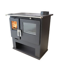 Cuisinière à bois avec dessus en métal, four Verso CS Inox  - 7.7 Kw