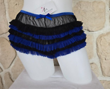 Slip froufrou bleu et noir