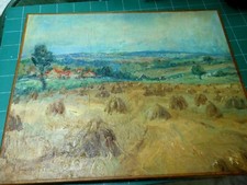 SOURDILLON BERTHE (1895-1976) "LES FOINS" BELLE HUILE ANCIENNE SUR TOILE DE 1930