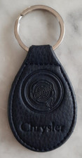 Porte-clés CHRYSLER - NEUF - Collection - Cuir Bleu Marine - Boucle acier -