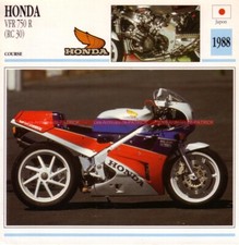 HONDA RC 30 VFR 750 R RC30 VFR750R VFR750 1988 : Fiche Moto #000944
