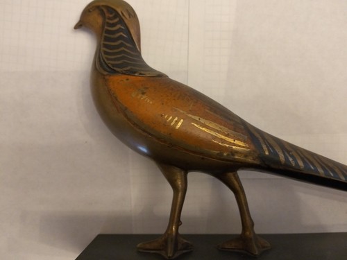 Faisan bronze sur marbre - faisan, en