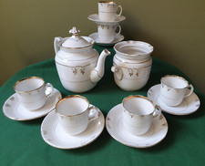 Digoin Sarreguemines XIX ème Service à café Faïence ancienne blanche 