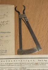 ? Ancien compas à coulisse à vernier XIXe outil de mesure horloger - métal