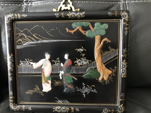 Tableau chinois bois laque - bois,