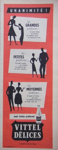 Publicité 1958 vittel - vittel, delices
