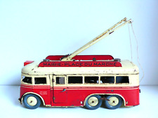 JOUSTRA  RARE TROLLEY-BUS "MAIRIE-PLACE DU MARCHÉ" TÔLE 1954 ÉTAT DE JEU Lg 31cm