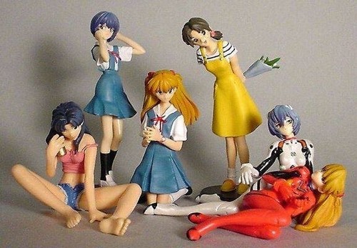 Evangelion 6 figurines - evangelion,