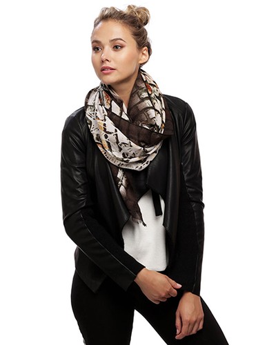 Khaki 100 viscose scarf - /,