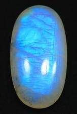 Pierre précieuse cabochon ovale pierre de lune feu bleu naturel 61 ct 8 x...