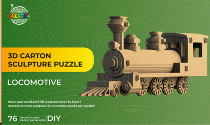 Puzzle sculpture carton - 3d, en