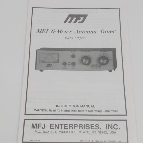 Mfj 906 meter antenna tuner - mfj-906,