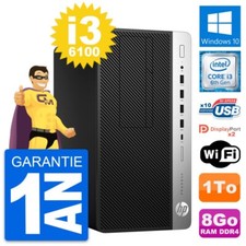 PC Tour HP ProDesk 600 G3 Intel Core i3-6100 RAM 8Go Disque 1To Windows 10 Wifi