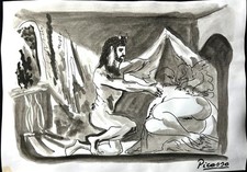 Picasso  dessin à l'encre  le