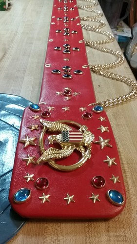 Elvis style red - jumpsuit, belt