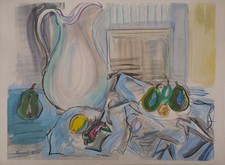 Raoul DUFY : Poires et pot blanc, Lithographie signée