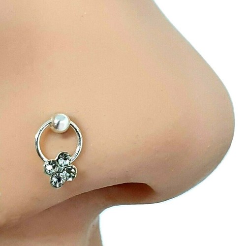 Bague fleur nez clou - , cz