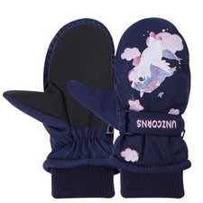 Gants de Ski Enfant Moufles de Ski Fille Garçon Chaud Étanches pour Ski Snowb...