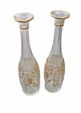 2 Carafes cristal col long