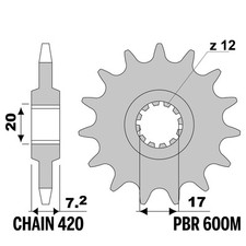 YAMAHA TZR 50 2015-2016 pignon