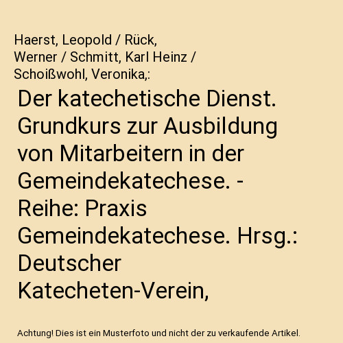 Der katechetische dienst - der,