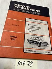 Simca 1501 et 1501 Spécial 1970 Revue Technique Automobile RTA ETAI